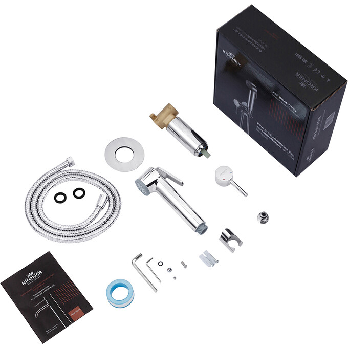 Комплект змішувачів для ванної кімнати Kroner Armada+Bidet KRAW063W010C082 (W063+W010+C082, хром/білий), фото , изображение 29