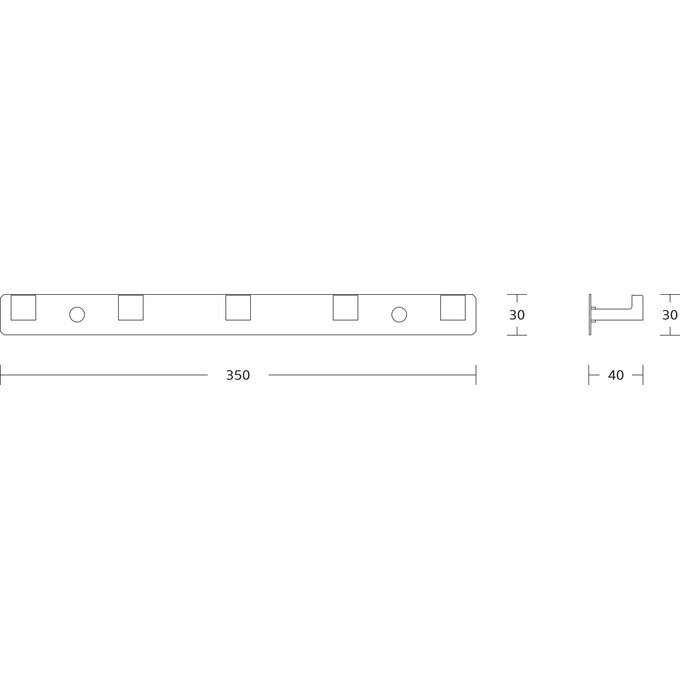 Крючок для ванной комнаты VBI Quadro Gold VBI-049705GL (золото, пятерной), Цвет производителя: золото, фото 2