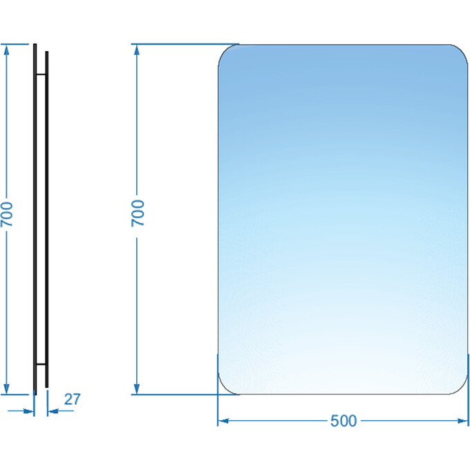 Дзеркало для ванної кімнати Devit Basic 4500700 (50x70 см), Доступні розміри: 50 x 70, фото , изображение 3