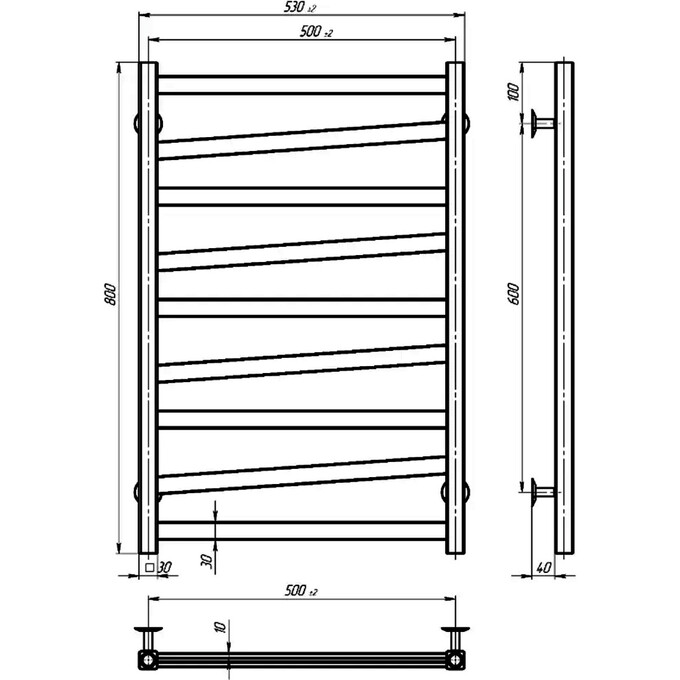 Електрична рушникосушарка Devit Style ST500800EBS (500x800, чорна матова, сенсорна), фото , изображение 4