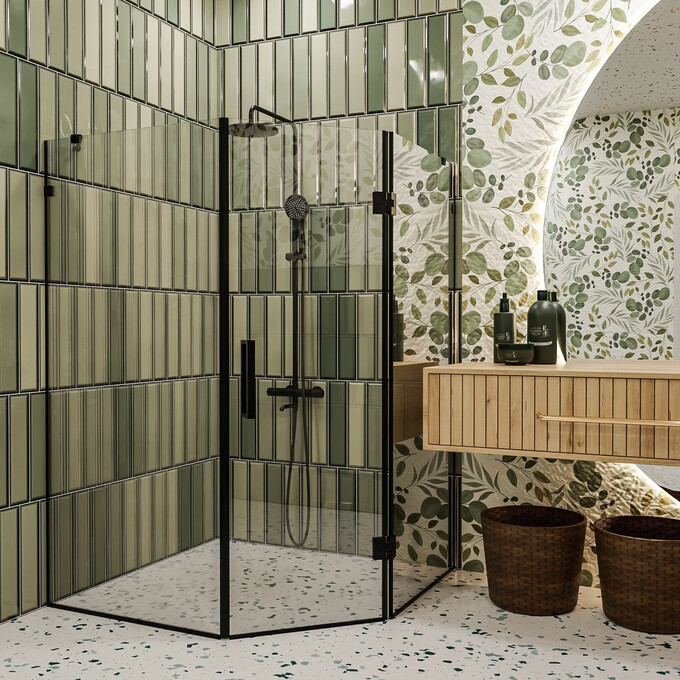 Душова кабіна Devit Art 3.0 SE0240B (100x100 см, прозоре скло, профіль чорний матовий), Доступні розміри: 100 x 100, Колір виробника: чорний матовий, фото , изображение 4
