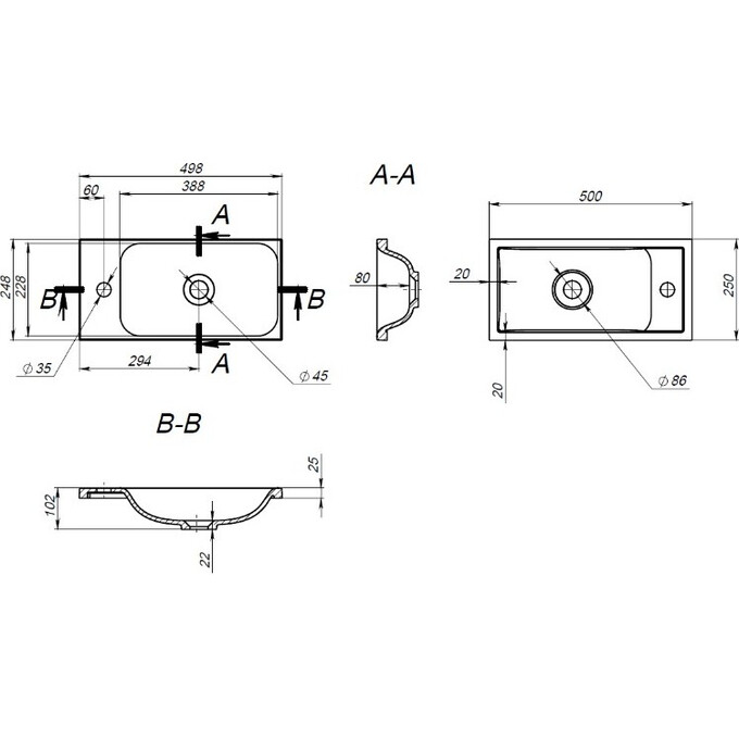 Тумба с раковиной Devit Small 063050O (50 см, дуб, подвесная), Цвет производителя: дуб, фото 8