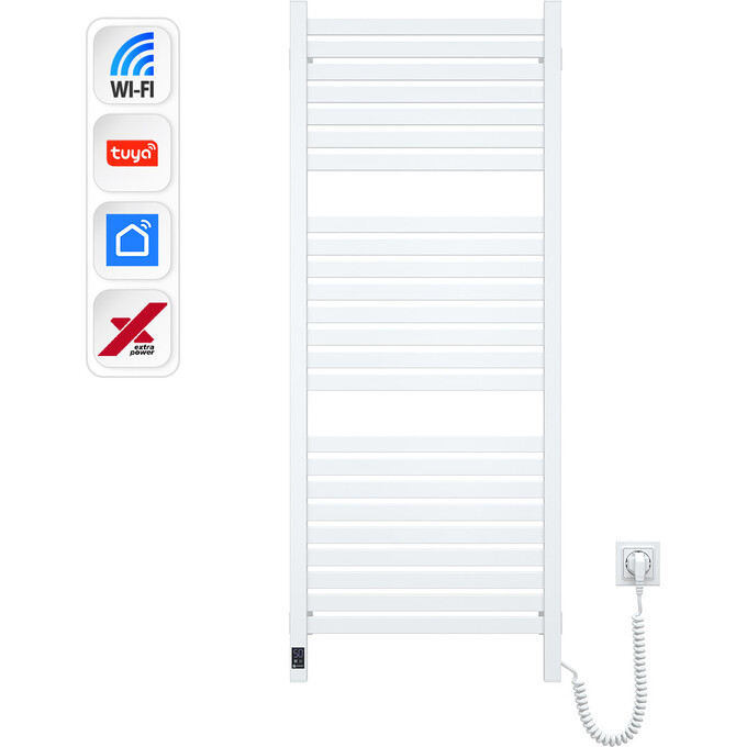 Электрический полотенцесушитель Navin Авангард X Sensor Wi-Fi 12-172055-4810 (480x1200, белый, правый, сенсорный, с таймером), Доступные размеры: 480 x 1200, Цвет производителя: белый, Подключение полотенцесушителя: правое, фото 