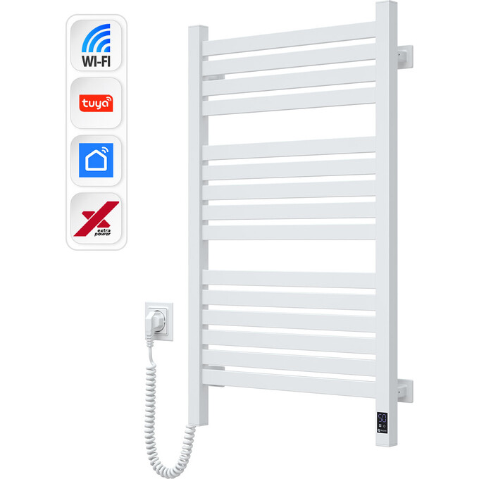 Электрический полотенцесушитель Navin Авангард X Sensor Wi-Fi 12-172155-4880 (480x800, белый, левый, сенсорный, с таймером), Доступные размеры: 480 x 800, Цвет производителя: белый, Подключение полотенцесушителя: левое, фото 3