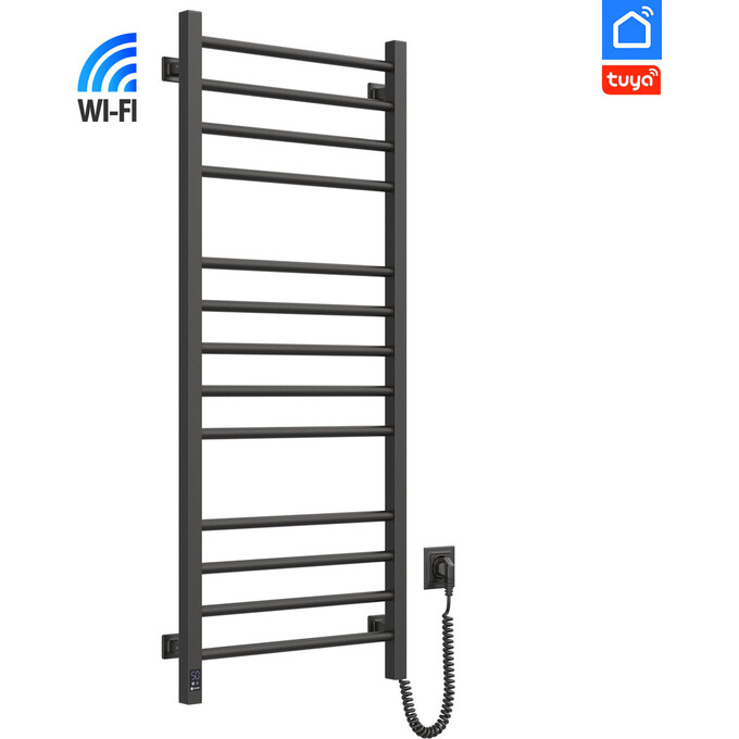 Електрична рушникосушарка Navin Класик Квадро Sensor Wi-Fi 12-216055-5012 (500x1200, чорний муар, правий, сенсорний, з таймером), Доступні розміри: 500 x 1200, Колір виробника: чорний муар, Підключення рушникосушарки: праве, фото , изображение 3