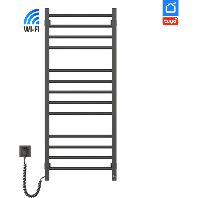 Электрический полотенцесушитель Navin Классик Квадро Sensor Wi-Fi 12-216155-5012 (500x1200, черный муар, левый, сенсорный, с таймером), Доступные размеры: 500 x 1200, Цвет производителя: черный муар, Подключение полотенцесушителя: левое, фото 2