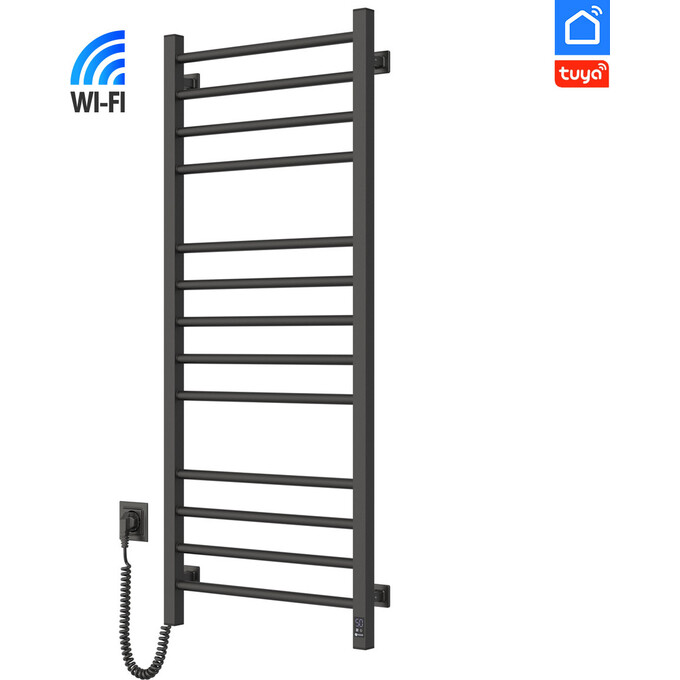 Электрический полотенцесушитель Navin Классик Квадро Sensor Wi-Fi 12-216155-5012 (500x1200, черный муар, левый, сенсорный, с таймером), Доступные размеры: 500 x 1200, Цвет производителя: черный муар, Подключение полотенцесушителя: левое, фото 3