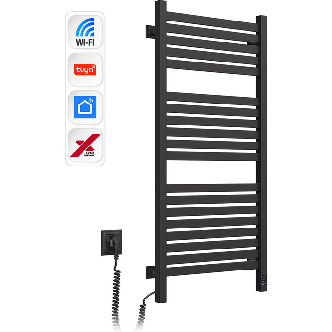 Электрический полотенцесушитель Navin Авангард X Sensor Wi-Fi 12-272155-4810 (480x1000, черный муар, левая, сенсорный, с таймером), Доступные размеры: 480 x 1000, Цвет производителя: черный муар, Подключение полотенцесушителя: левое, фото 2