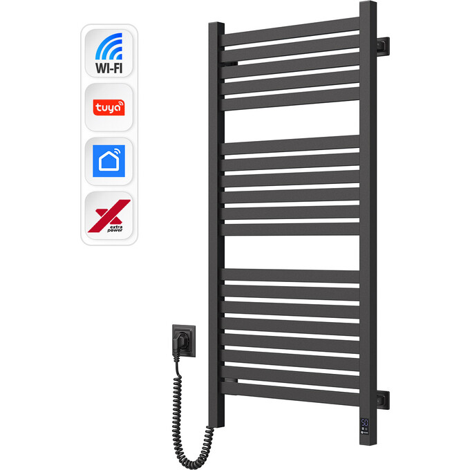 Электрический полотенцесушитель Navin Авангард X Sensor Wi-Fi 12-272155-4810 (480x1000, черный муар, левая, сенсорный, с таймером), Доступные размеры: 480 x 1000, Цвет производителя: черный муар, Подключение полотенцесушителя: левое, фото 3