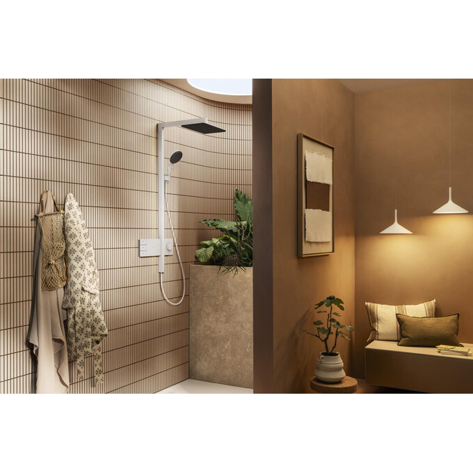 Душевая система с термостатом Hansgrohe Raindance Alive Q 2jet Matt White 24590700 (белая матовая), Цвет производителя: белый матовый, фото 4