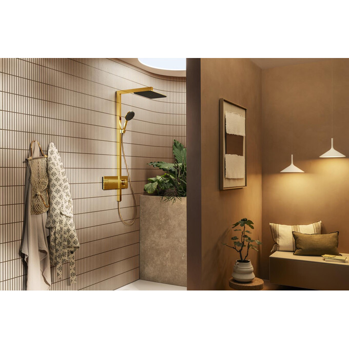 Душевая система с термостатом Hansgrohe Raindance Alive Q 2jet Polished Gold Optic 24590990 (золото), Цвет производителя: золото, фото 3