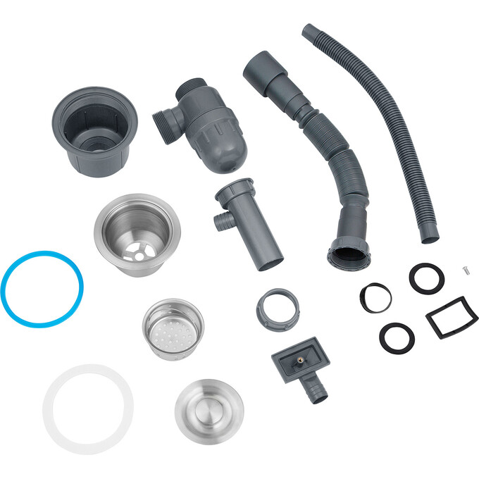 Кухонна мийка зі змішувачем Kroner KRD5050HMBGRA43332ESG035SP016 (50x50 см, 3.0/1.0 мм, з коландером, дозатором, сифоном та сушаркою для посуду), фото , изображение 10