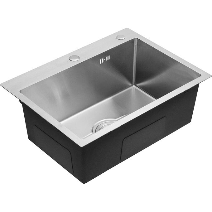 Кухонна мийка зі змішувачем Kroner KRD5843HMBGRA43332C132GRASP016 (58x43 см, 3.0/1.0 мм, з дозатором та сифоном, з сушаркою для посуду), фото , изображение 4