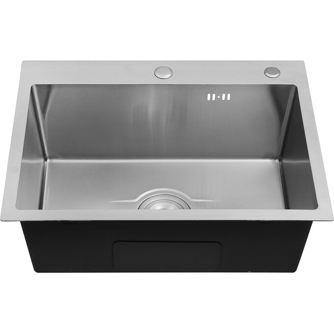 Кухонна мийка зі змішувачем Kroner KRD5843HMBGRA43332C132GRASP016 (58x43 см, 3.0/1.0 мм, з дозатором та сифоном, з сушаркою для посуду), фото , изображение 3