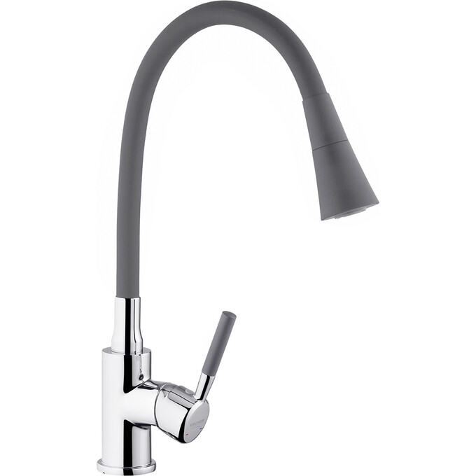 Кухонна мийка зі змішувачем Kroner KRD5843HMBGRA43332C132GRASP016 (58x43 см, 3.0/1.0 мм, з дозатором та сифоном, з сушаркою для посуду), фото , изображение 13