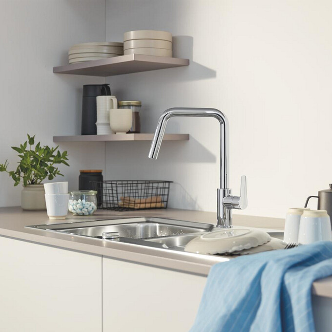 Змішувач для кухні Grohe QuickFix Start 30631000 (з висувною лійкою), фото , изображение 2