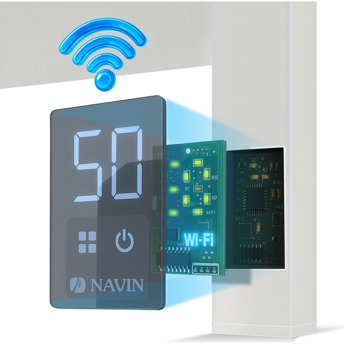 Електрична рушникосушарка Navin Авангард Sensor Wi-Fi 12-028055-4812 (480x1200, білий, правий, сенсорний, з таймером), фото , изображение 4