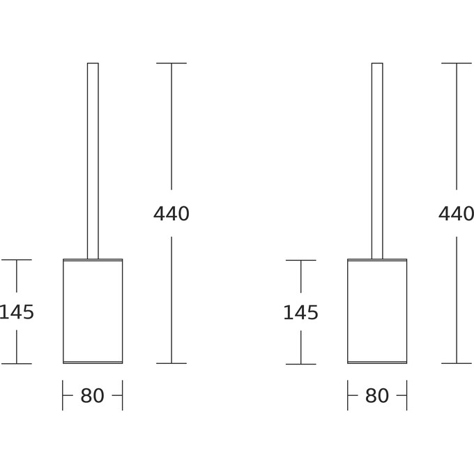 Йоржик для унітазу VBI Quadro Black VBI-040121BL (чорний матовий, підлоговий), Колір виробника: чорний матовий, фото , изображение 2