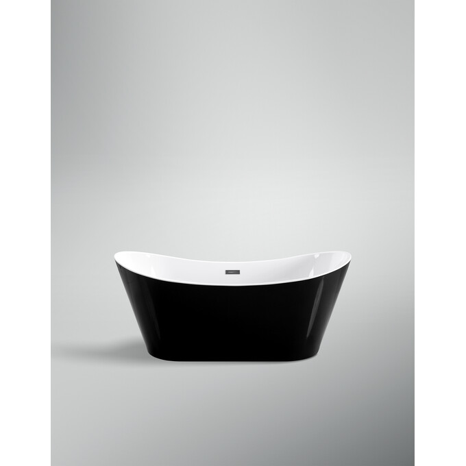 Акриловая ванна VBI Marmolada VBI-070317 (170x75 см, черная/белая, отдельностоящая), Цвет производителя: белый, черный, фото 