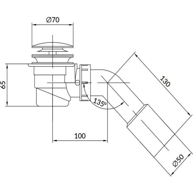 Сифон для отдельностоящей ванны Miraggio Click-Clack Black 44917 (черный матовый, нажимной), Цвет производителя: черный матовый, фото 2