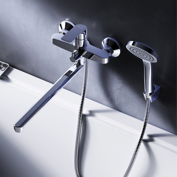 Змішувач для ванни Am.Pm Pride F7C95000 (з лійкою та шлангом), фото , изображение 2