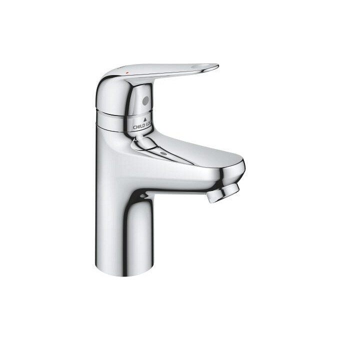 Змішувач для умивальника Grohe QuickFix Swift Child Lock S-Size Chrome 24319001 (хром, з донним клапаном), фото 