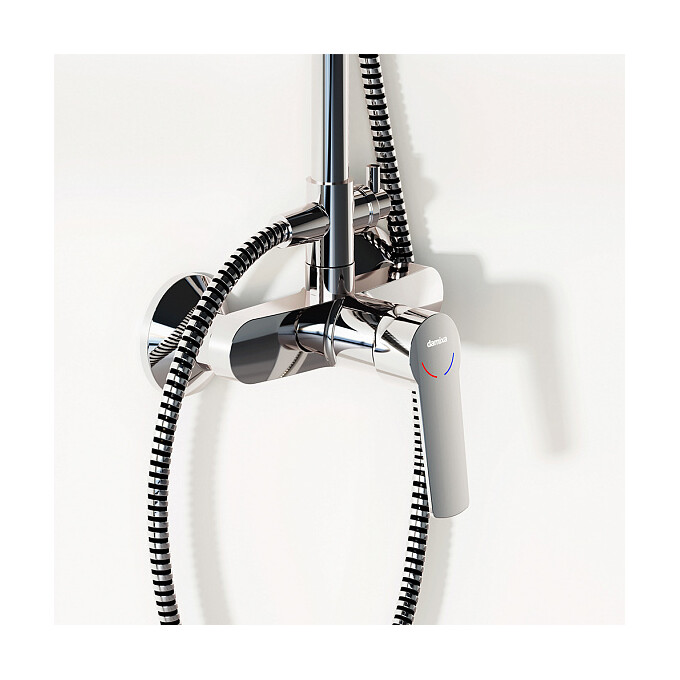 Душова система Damixa Jupiter Black 977710300 (хром), Колір виробника: хром, фото , изображение 4