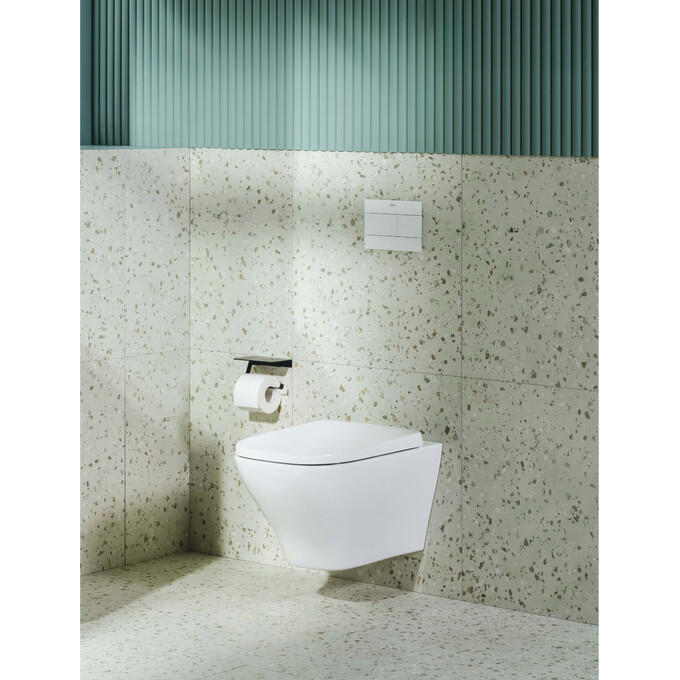 Комплект унітаз з інсталяцією 3 в 1: підвісний унітаз з сидінням Roca Arios Rimless Vortex A34HC10000 + інсталяція Grohe Rapid SL 38772001 + клавіша хром + кріплення до стіни, фото , изображение 3