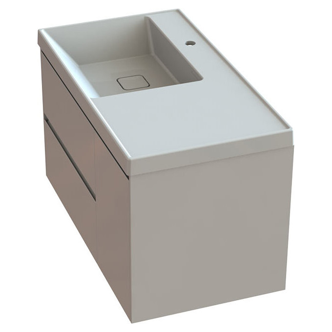 Тумба Snail Лейла з умивальником Snail Тукан 895KM182D500A100 (90 см, біла глянсова, підвісна), фото , изображение 12