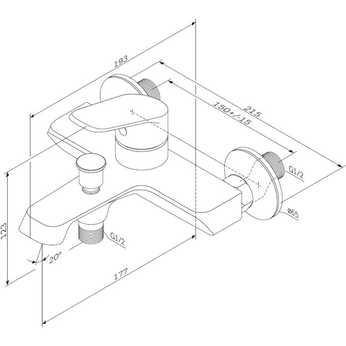 Смеситель для ванны Am.Pm Func F8F10022 (черный матовый), Цвет производителя: черный матовый, фото 11