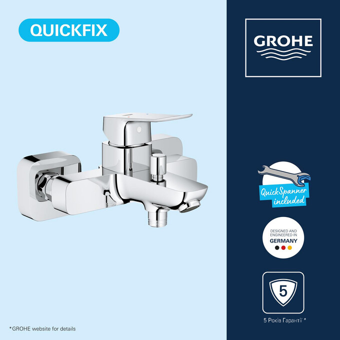 Смеситель для ванны Grohe QuickFix Dice Vitalio Comfort Black BF101872VC (с душевым гарнитуром), фото 3