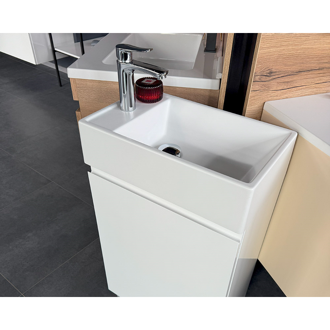 Тумба Snail Тина с умывальником Snail Веста 500КМ164LA100 (50 см, белая глянцевая, левая, напольная), Доступные размеры: 50 x 30 L, фото 8