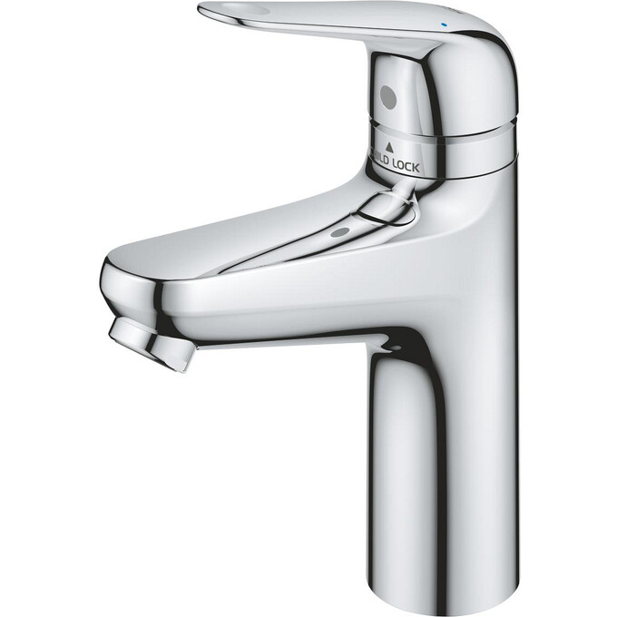 Змішувач для умивальника Grohe QuickFix Swift Child Lock M-Size Chrome 24327001 (хром, з донним клапаном), фото , изображение 3