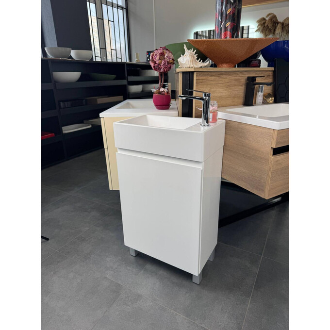 Тумба Snail Тина с умывальником Snail Веста 500КМ164LA100 (50 см, белая глянцевая, левая, напольная), Доступные размеры: 50 x 30 L, фото 4