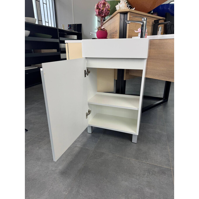 Тумба Snail Тина с умывальником Snail Веста 500КМ164LA100 (50 см, белая глянцевая, левая, напольная), Доступные размеры: 50 x 30 L, фото 10