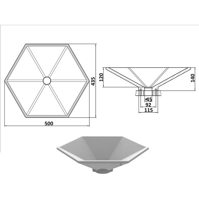 Умивальник Snail Астерія Black Glossy 112A200 (50x43 см, чорний глянсовий, чаша), Колір виробника: чорний глянець, фото , изображение 4