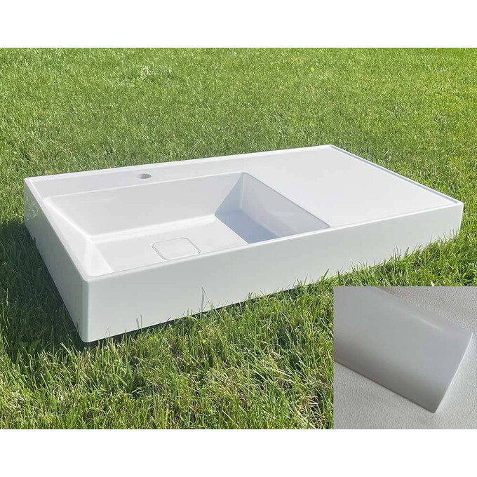 Умивальник Snail Арфа White Matt 162A100M (90x50 см, білий матовий, з крилом), Колір виробника: білий матовий, фото , изображение 2