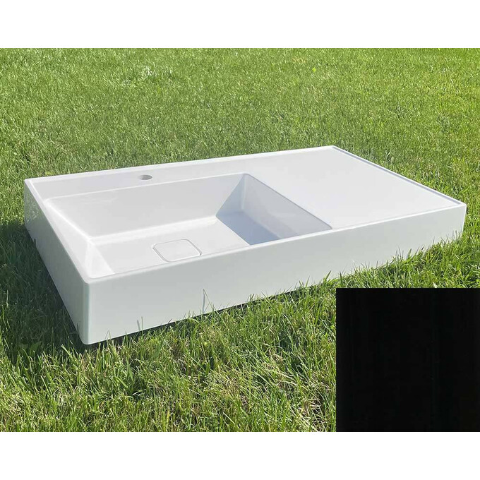 Умивальник Snail Арфа Black Glossy 162A200 (90x50 см, чорний глянсовий, з крилом), Колір виробника: чорний глянець, фото , изображение 2