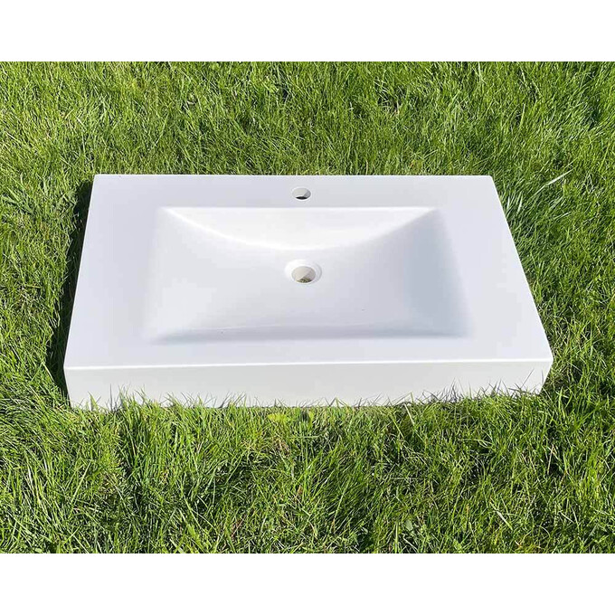 Умивальник Snail Атлант 800 White Matt 163/800A100M (80x48 см, білий матовий, з крилом), Доступні розміри: 80 x 48, Колір виробника: білий матовий, фото , изображение 3