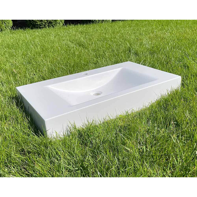 Умивальник Snail Атлант 800 White Matt 163/800A100M (80x48 см, білий матовий, з крилом), Доступні розміри: 80 x 48, Колір виробника: білий матовий, фото 