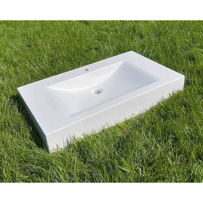 Умивальник Snail Атлант 800 White Matt 163/800A100M (80x48 см, білий матовий, з крилом), Доступні розміри: 80 x 48, Колір виробника: білий матовий, фото , изображение 4