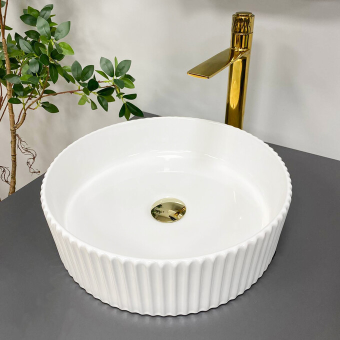 Умивальник VBI Brindisi M White VBI-014101 (42x42 см, чаша), Доступні розміри: 42 x 42, Колір виробника: білий глянець, фото 