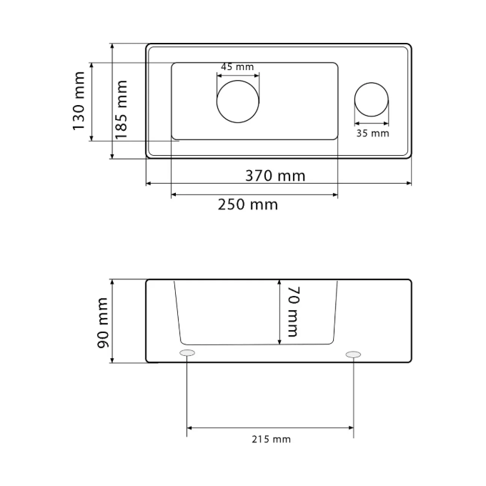 Умывальник VBI Komo L Calcatta VBI-015620 (37x19 см, мрамор глянцевый, левый), Доступные размеры: 37 x 19 L, Цвет производителя: калкатта, фото 5