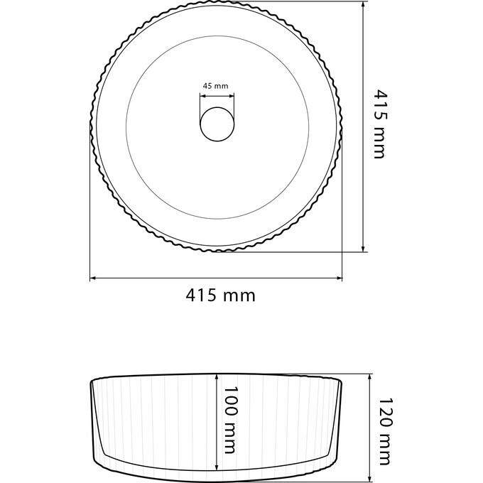 Умивальник VBI Brindisi M White VBI-014101 (42x42 см, чаша), Доступні розміри: 42 x 42, Колір виробника: білий глянець, фото , изображение 5
