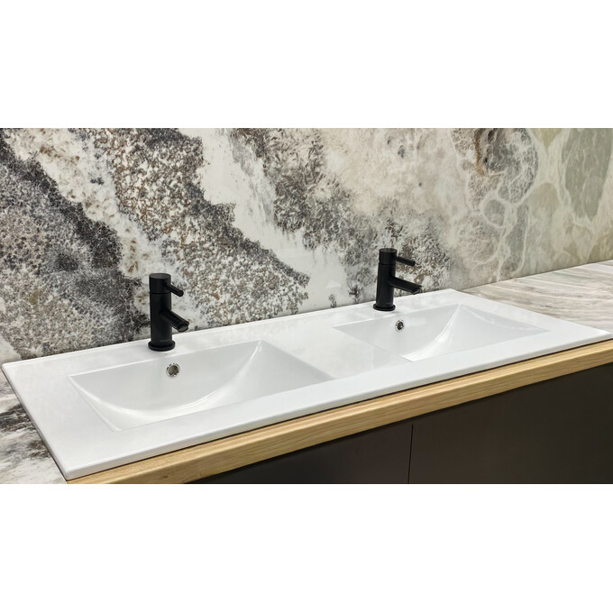 Умывальник VBI Ferrara 120W White VBI-018053 (120x47 см, белый глянцевый, с двумя чашами), Доступные размеры: 120 x 47, фото 4