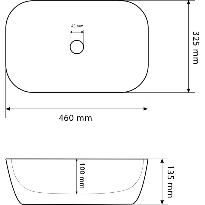 Умывальник VBI Ravenna Black Stone Matt VBI-011214 (46x33 см, черный камень матовый, чаша), Доступные размеры: 45 x 32, Цвет производителя: черный камень матовый, фото 5