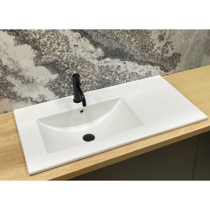 Умывальник VBI Ferrara 90 L White VBI-018048 (90x47 см, белый глянцевый, левый), Доступные размеры: 90 x 47 L, фото 