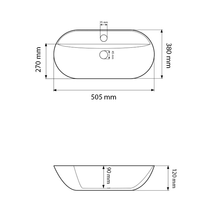 Раковина VBI Terni White VBI-011802 (51x38 см), Доступні розміри: 51 x 38, Колір виробника: білий глянець, фото , изображение 4