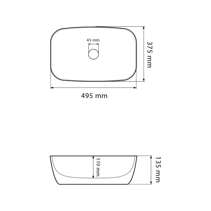 Раковина VBI Olbia Grey Stone Glossy VBI-014302 (50x38 см, серый камень глянцевый, чаша), Доступные размеры: 50 x 38, Цвет производителя: серый камень глянцевый, фото 4