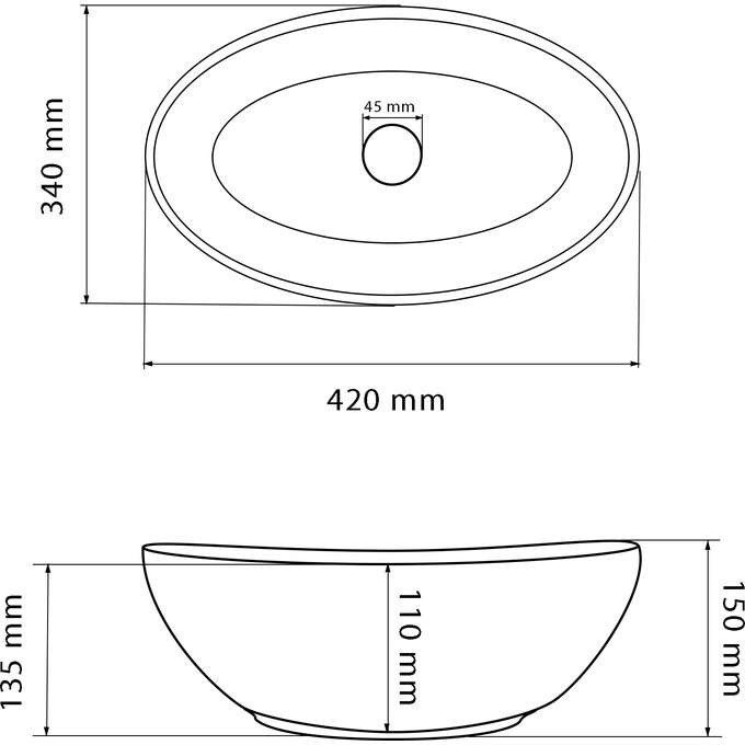 Умивальник VBI Parma Beige Stone Matt VBI-011020 (42x34 см, бежевий камінь матовий, чаша), Доступні розміри: 42 x 34, Колір виробника: бежевий матовий камінь, фото , изображение 5